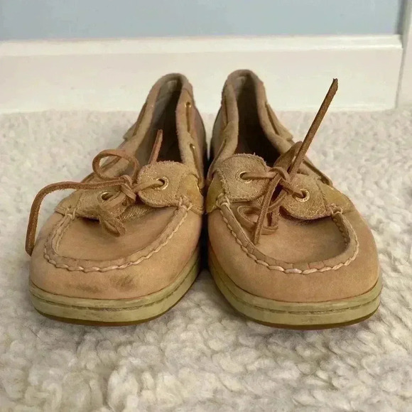 Sperry Top Sider Moccasins Beige /Gold Size 8.5 - Picture 4 of 10